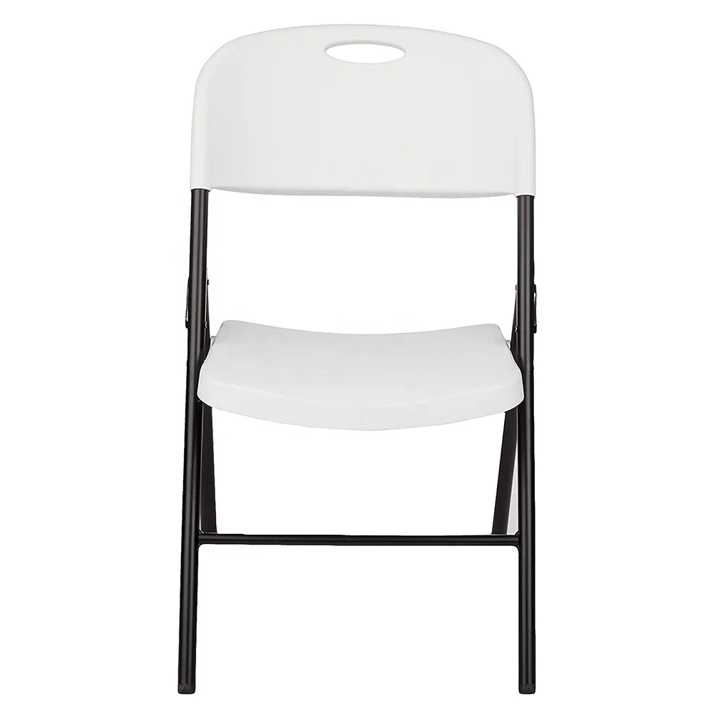 Outdoor Furniture Pack of 6 molded plastic and metal folding chairs white Folding Plastic Chair