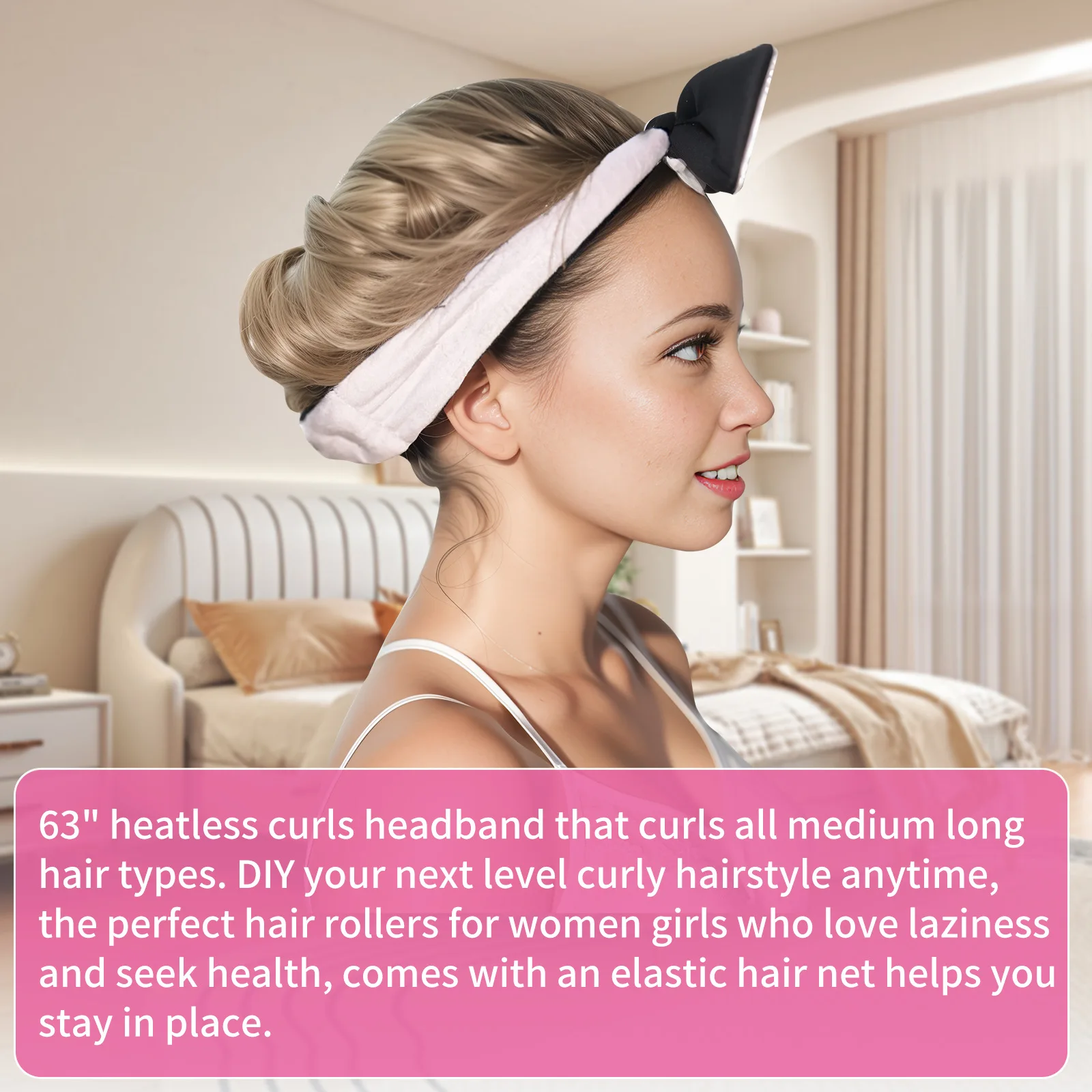 9pcs Hair Curlers No Heat Hair Roller with Scrunchies and Clips  Curling Set Heatless Curling Rod Headband Magic Curling Kit