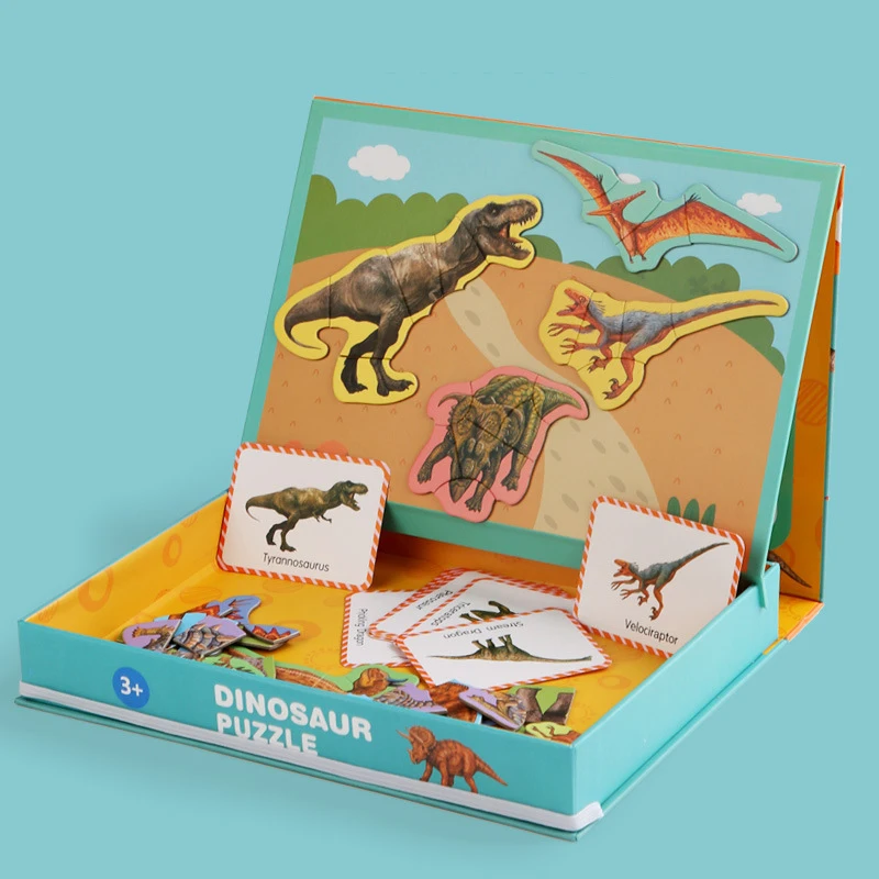 Scene Animal Dinosaur Magnetic Jigsaw Puzzle Children Puzzle Boys and Girls Little Class Children Two-three-four Years Old