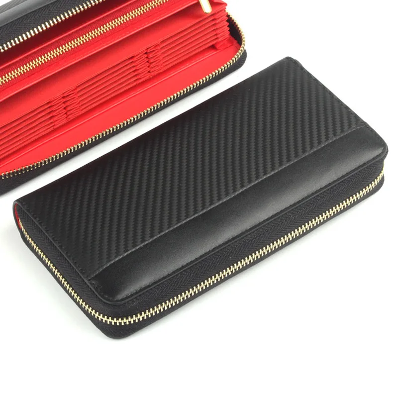 2112  Ladies Travel Purse Zip Around Clutch Wallets Wristlet Blocking PU Leather Women Long Wallet