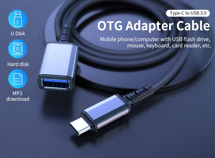 OEM adaptador cable cabo otg connector usb type c type-c to 3.0 adapte tipo extension adapter for android