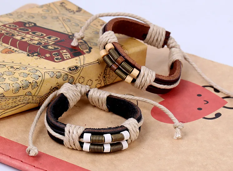 2021 New High Quality Fashion Braided Leather Jewelry Men Pu Leather Bracelet For Men