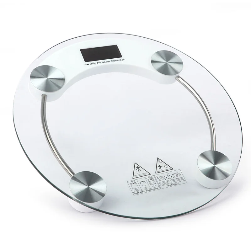 Wholesale 180kg Bathroom Weight Scale, 50g Accuracy, 33cm Round Diameter, Tempered Glass, AAA Battery