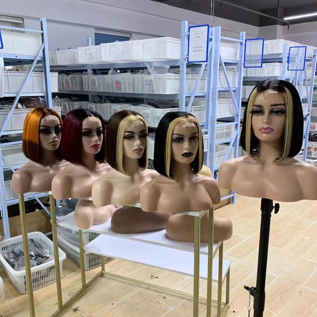 Бесплатный образец вьетнамский супер двойной вытянутой кости прямые 2x6 короткие парики боб с 100% натуральными черными волосами для чернокожих женщин