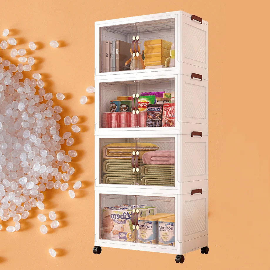 Plastic Storage Bins Stackable Containers With Lid Folding Collapsible Storage Box Bins For Closet Organizer Living Room office