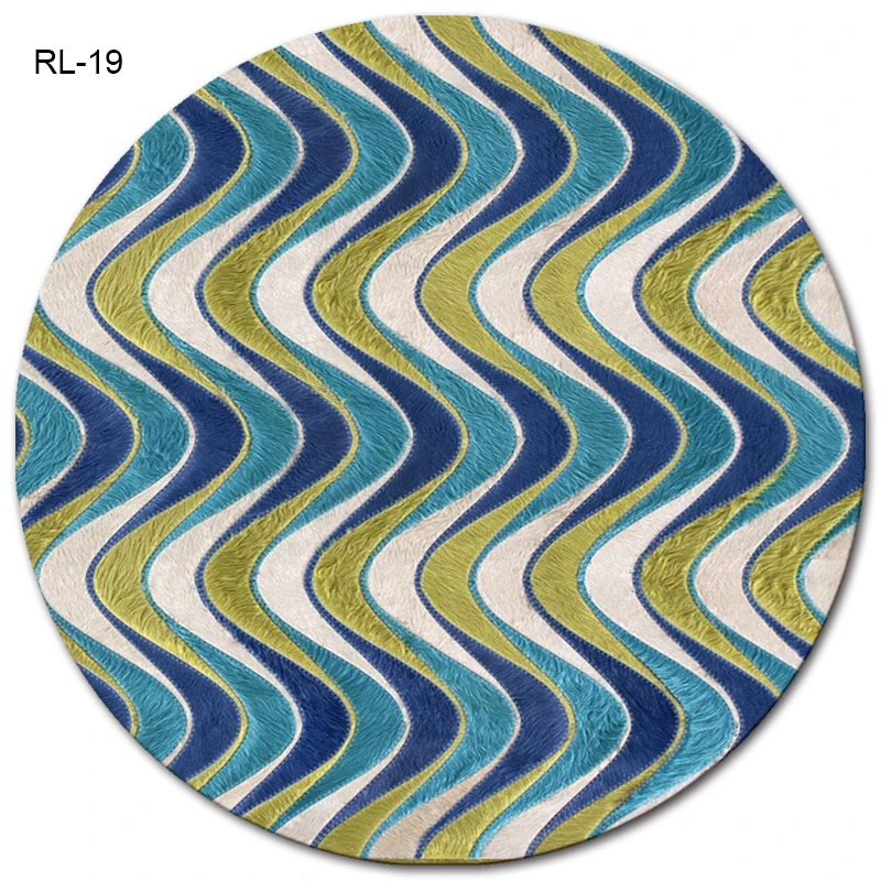 custom grey patchwork round cowhide rug