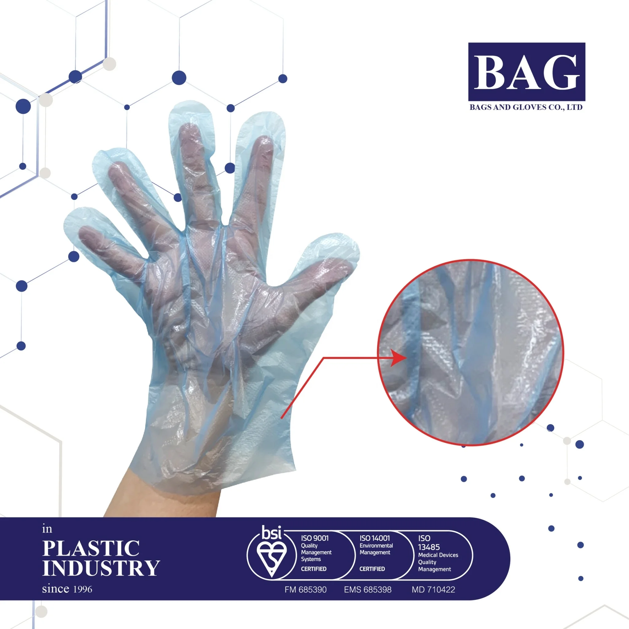 
Blue low price bulk disposable gloves 