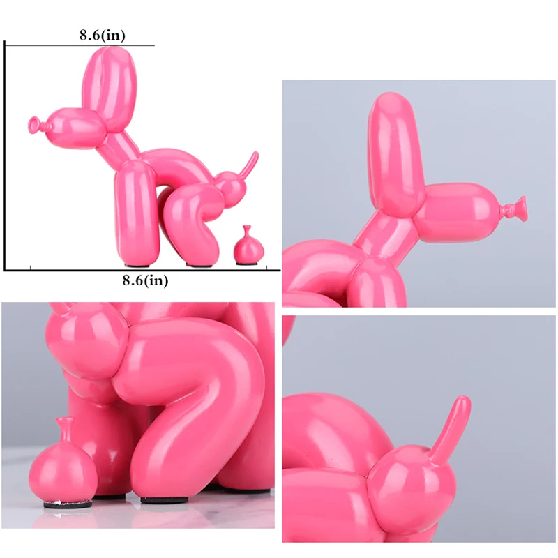 Creative Poop Balloon Dog Statue Home Decoration Modern nordic Cute Animal Resin Art Sculpture Crafts Desktop Decors Ornaments