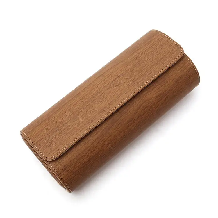 manufacturer custom logo handmade wooden Leatherette luxury watch travel gift packaging box