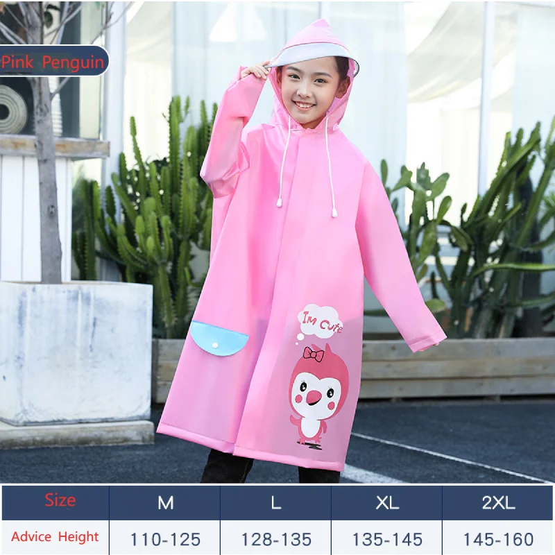 Sunday  Student Raincoats for Big Children Thickening Suits Ponchos Plastic Waterproof