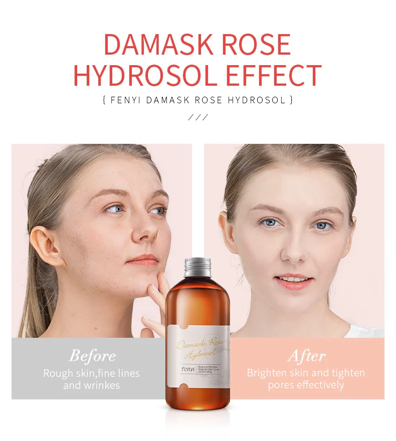 100% Pure Natural Hair Skin Body Hydrosol floral waters Spray Mist Rose Water Facial Toner