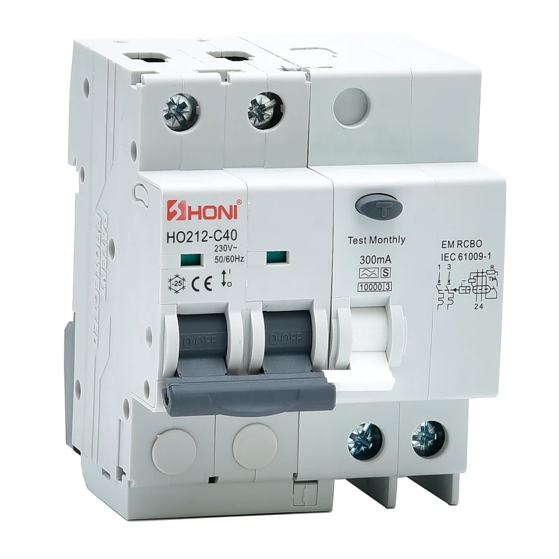 HONI Brand  40A 300ma 2P RCBO Type A+S Circuit Breaker