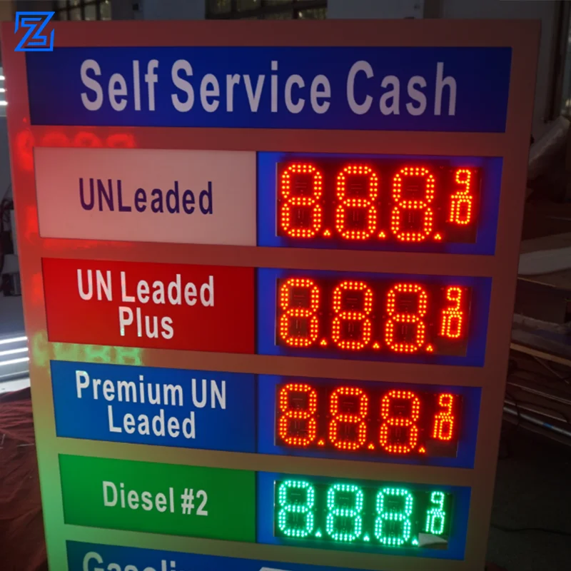 Gas Station Construction Petrol Station Led Digital screen Signage Advertising Pylon Sign For Price Display