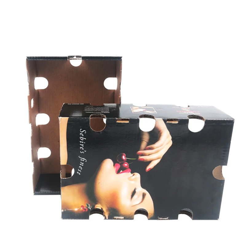  Carton Salad Kraft paper fresh fruit Cardboard Fruit and Vegetable Custom Wholesale Takeaway Dry box Design Corrugated Packaging