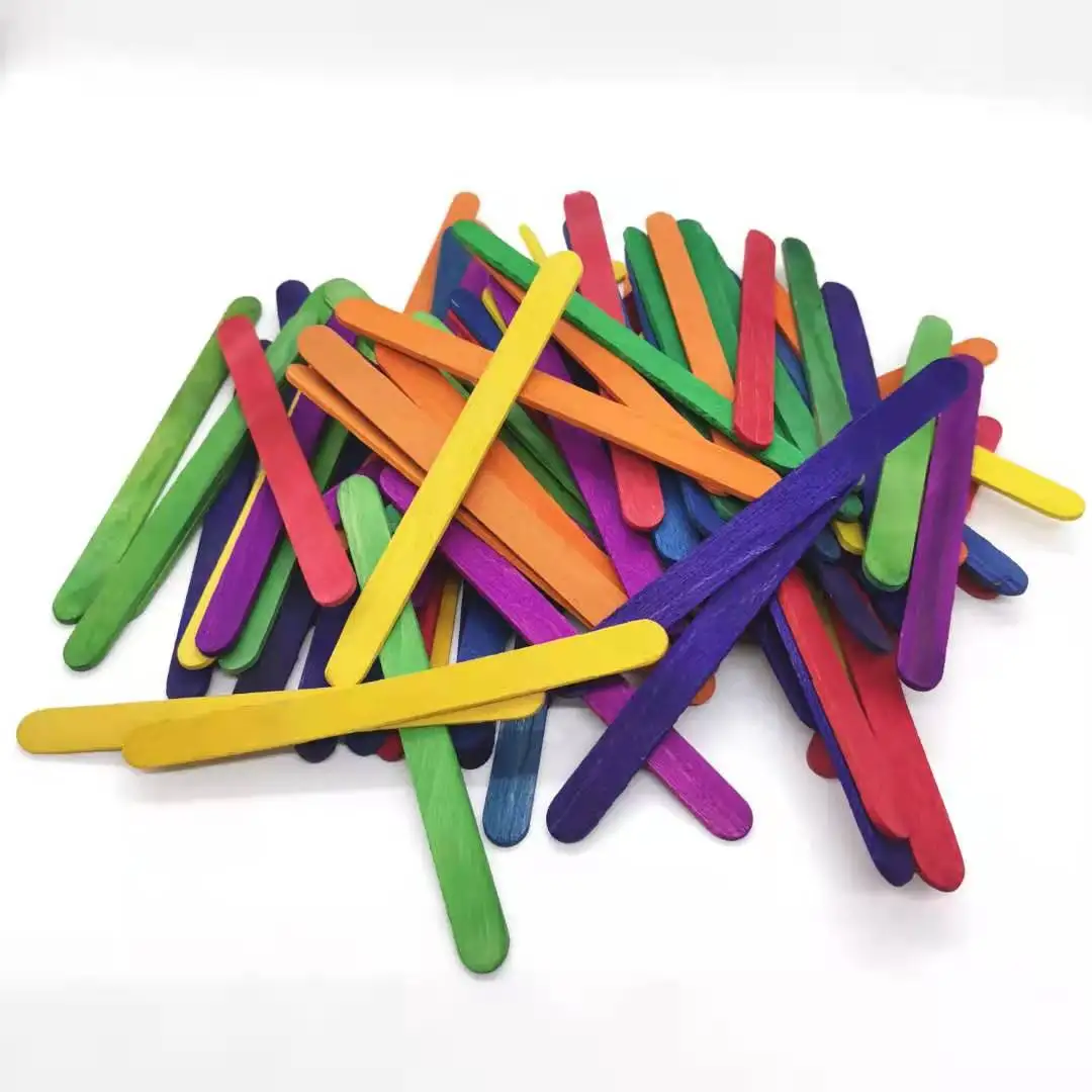 Craft Sticks Ice Cream Sticks High Quality Wooden Multicolored Colorful Wooden Wood Painted Art & Collectible Folk Art China