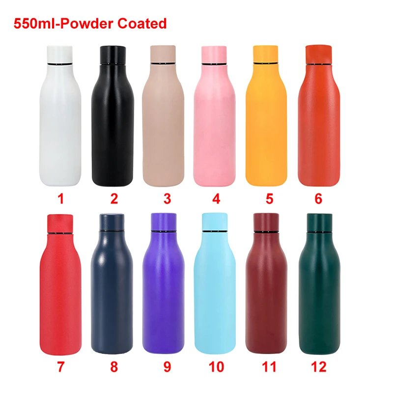 BPA Free Customized 550ml Sports Water Bottle with Leak-Proof Lids  Double Walled Insulated Thermos Flask with Heat-Transfer