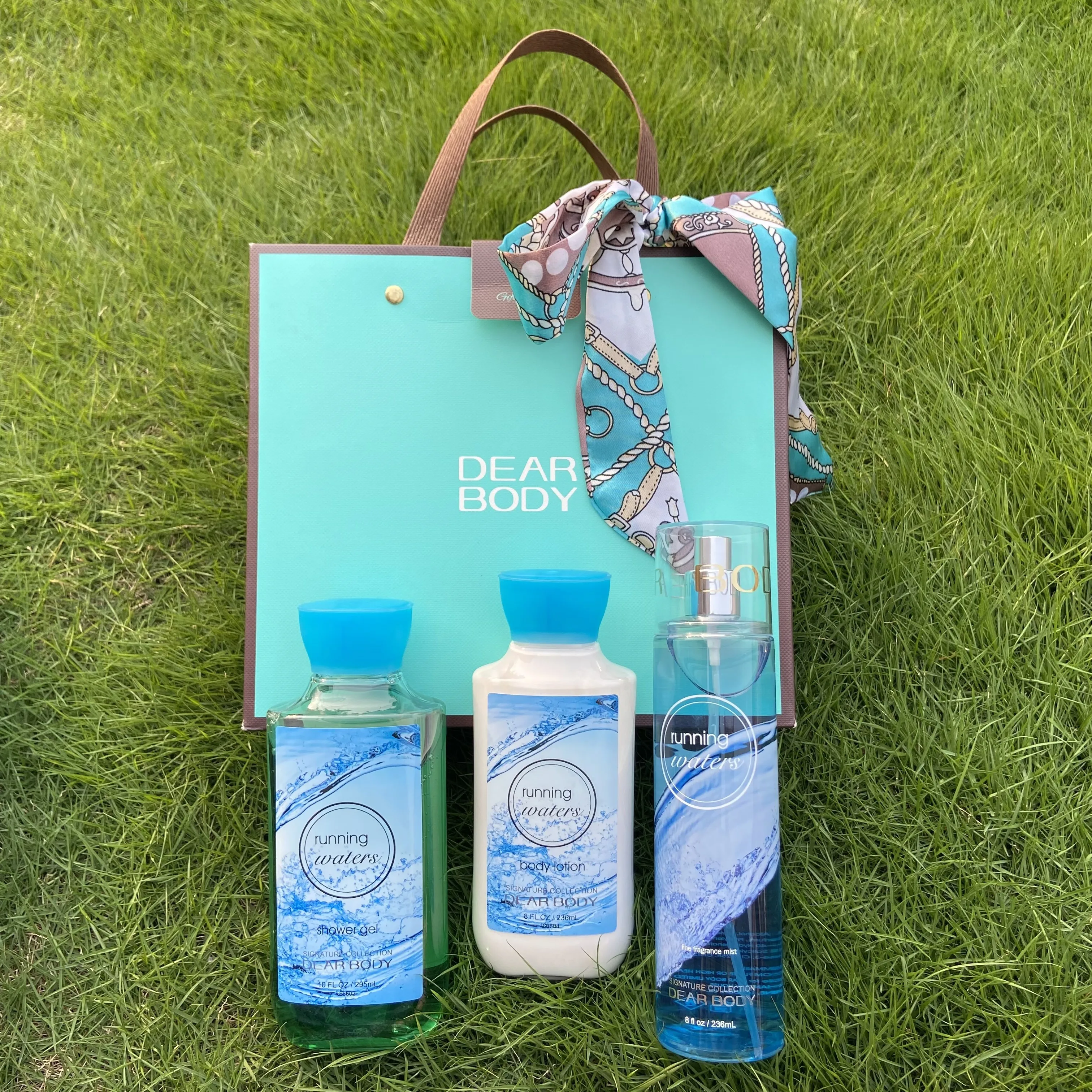 OEM Private Label Luxury High Quality  Nature Organic Body Wash Body Lotion fine fragrance mist  Bath Gift Set