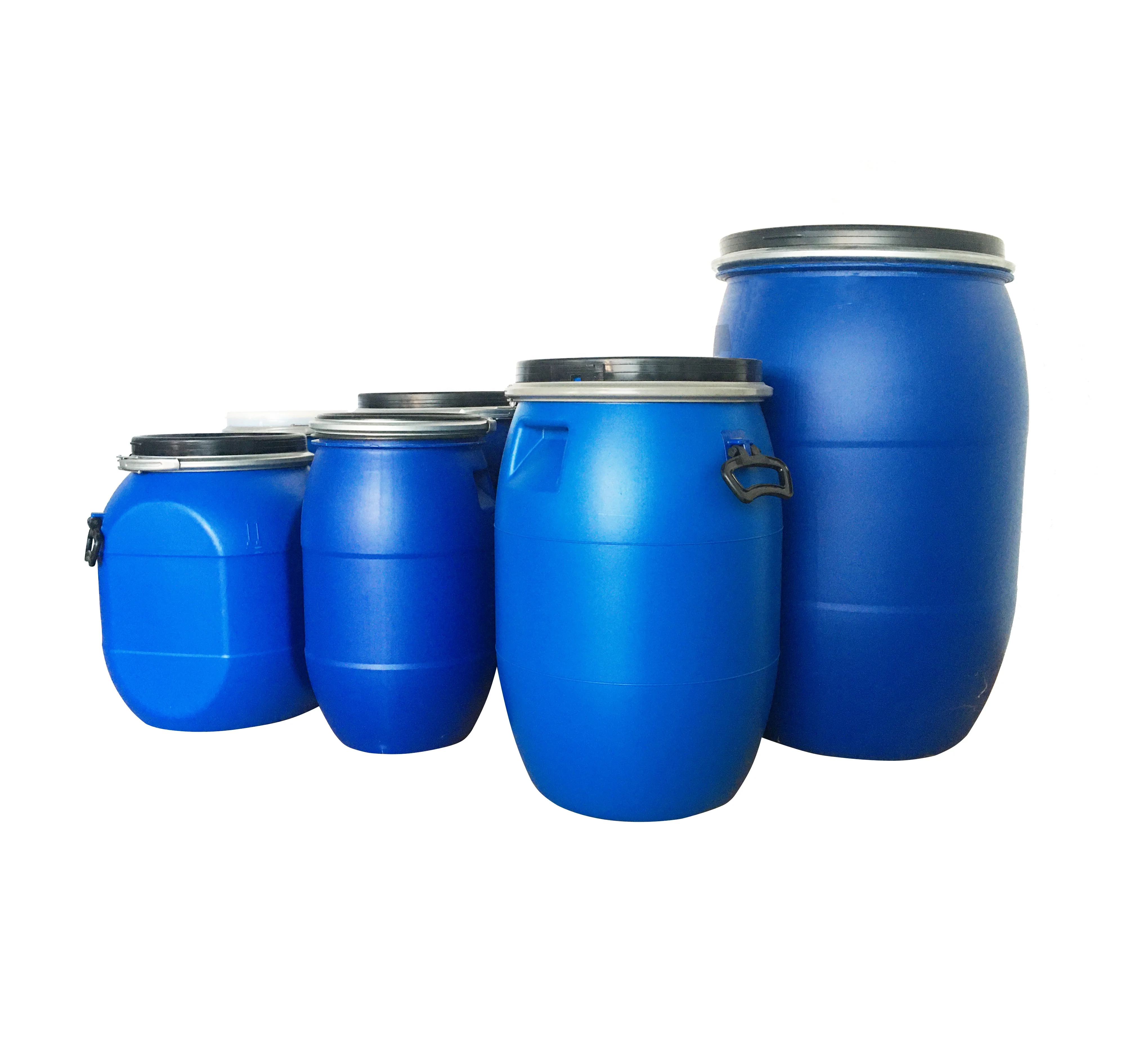 Синий пластиковый цилиндр с открытым верхом 30l 50l 60l 120l 160l 200l