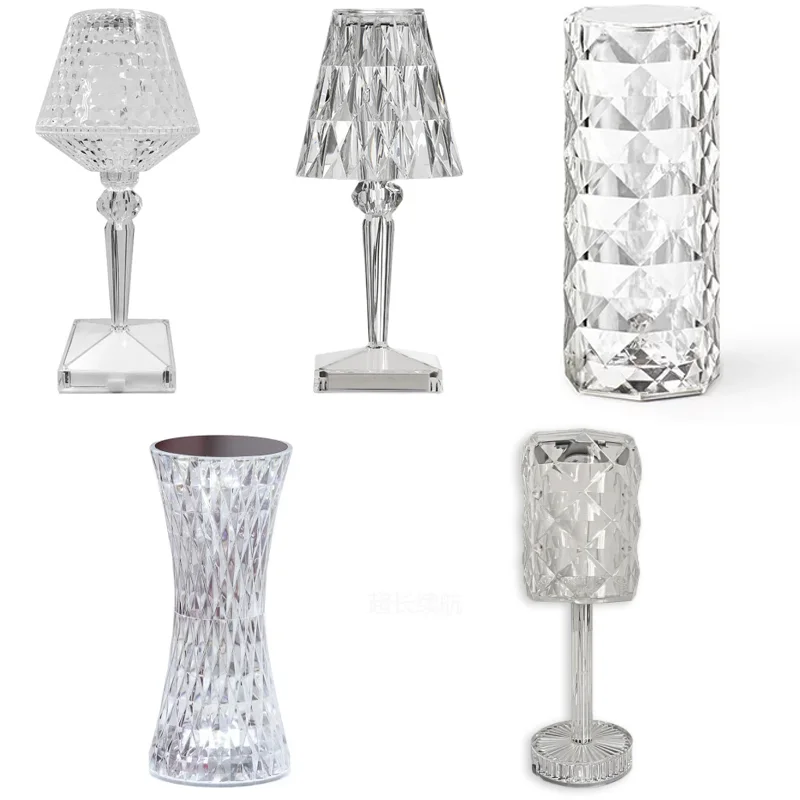 Charging Stepless Dimming Diamond Lamp Bedroom Night Bedside Lamp Line Crystal Decoration Maison Atmosphere Lamp