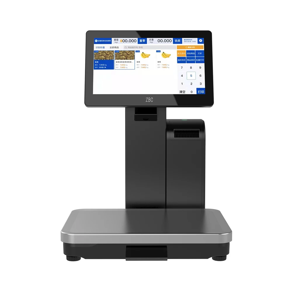 Ai Smart Scale Touch POS Weighing Scale with 58mm Printer for Retail Shops Automatically Recognize Goods the Weight Escala