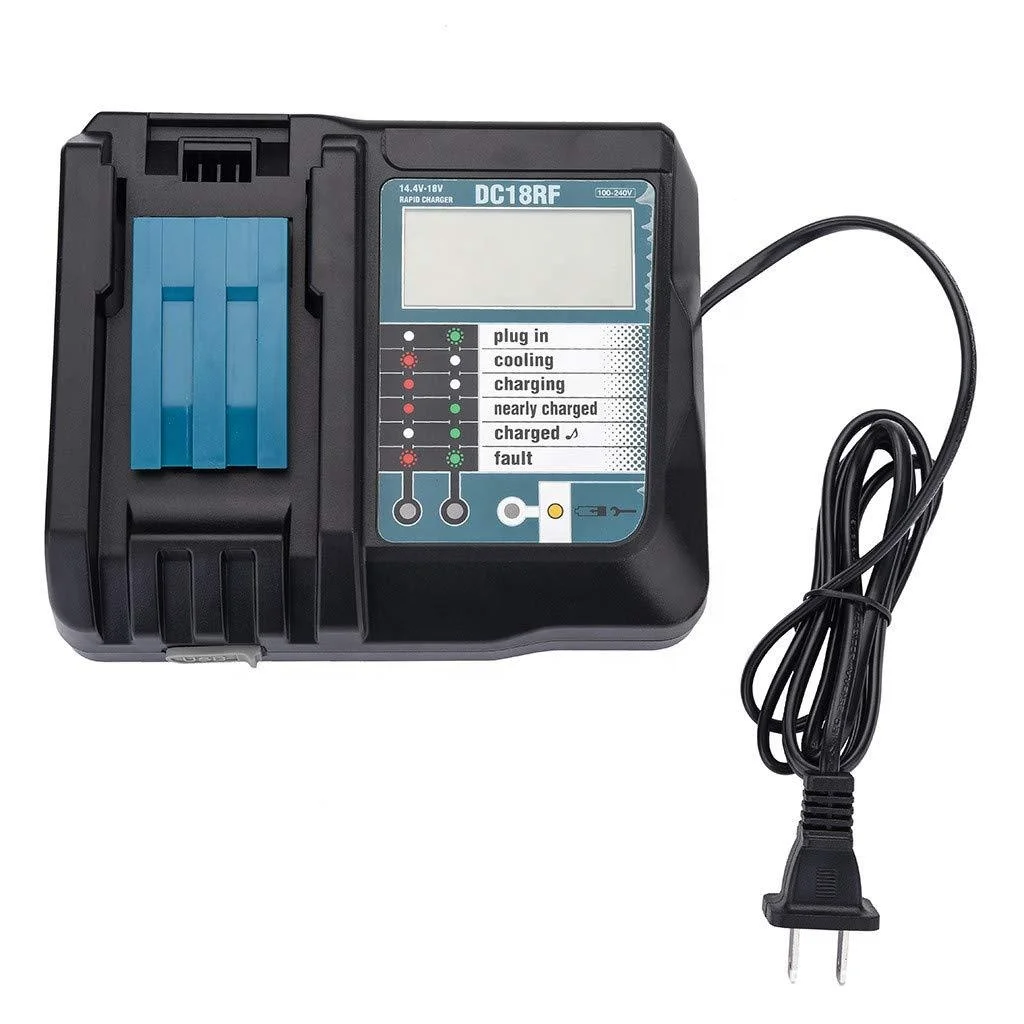Makita Charger for 14V and 18V Lithium Battery with LED Screen and USB for Makita 18V Li-ion Battery BL1430 BL1830 BL1850 BL1860