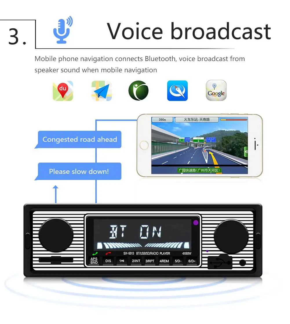  Автомобильная радиоантенна Adeeing с винтажным беспроводным MP3 мультимедийным плеером 12 в классический стерео аудио плеер Зарядное устройство для