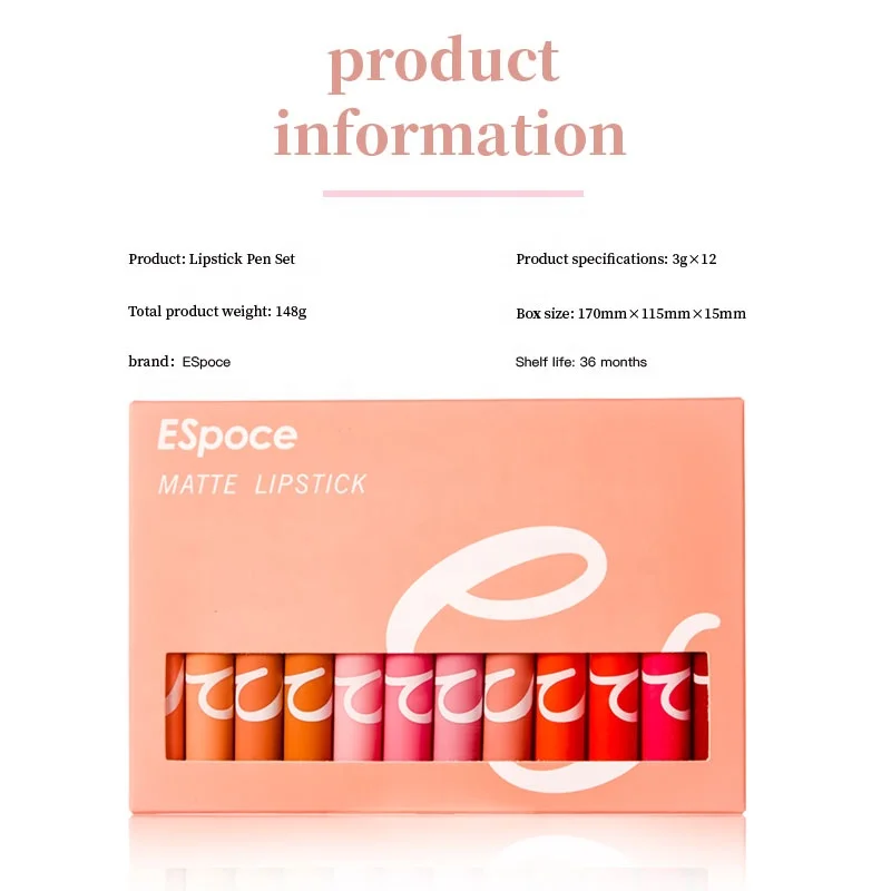 Wholesale Custom Manufacturers Makeup Lipstick Set Custom Logo Long Lasting Waterproof Matte Lipstick Kits private label