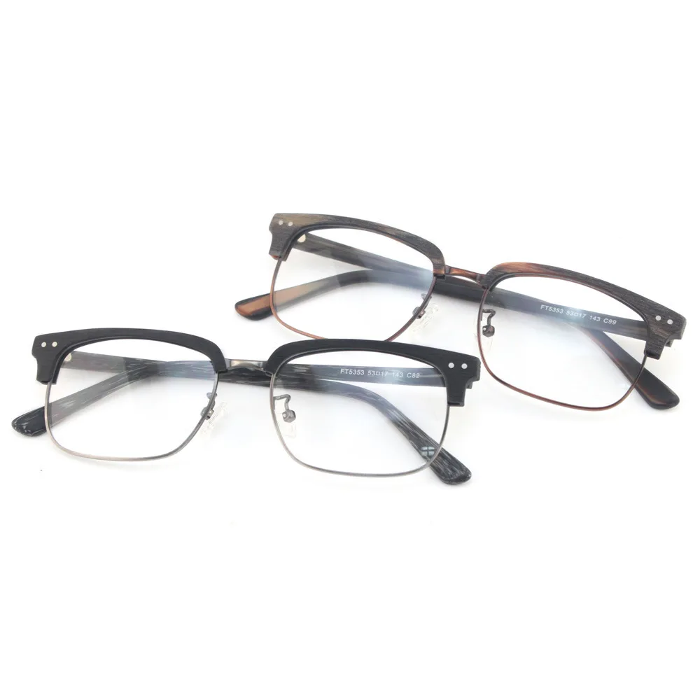 Metal Frame Big Face Design Acetate Optical Glasses Wholesale
