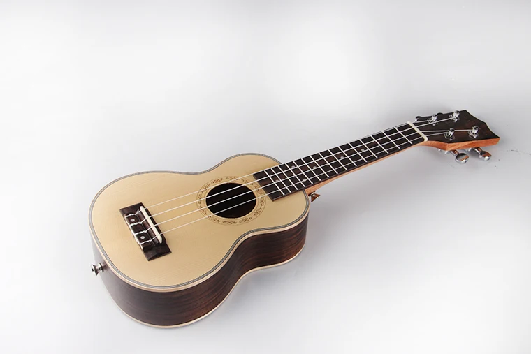 2022 Hot Sale Guitar Ukulele OEM 21inch Solid Spruce Top With Rosewood Back Ukulele Wholesale