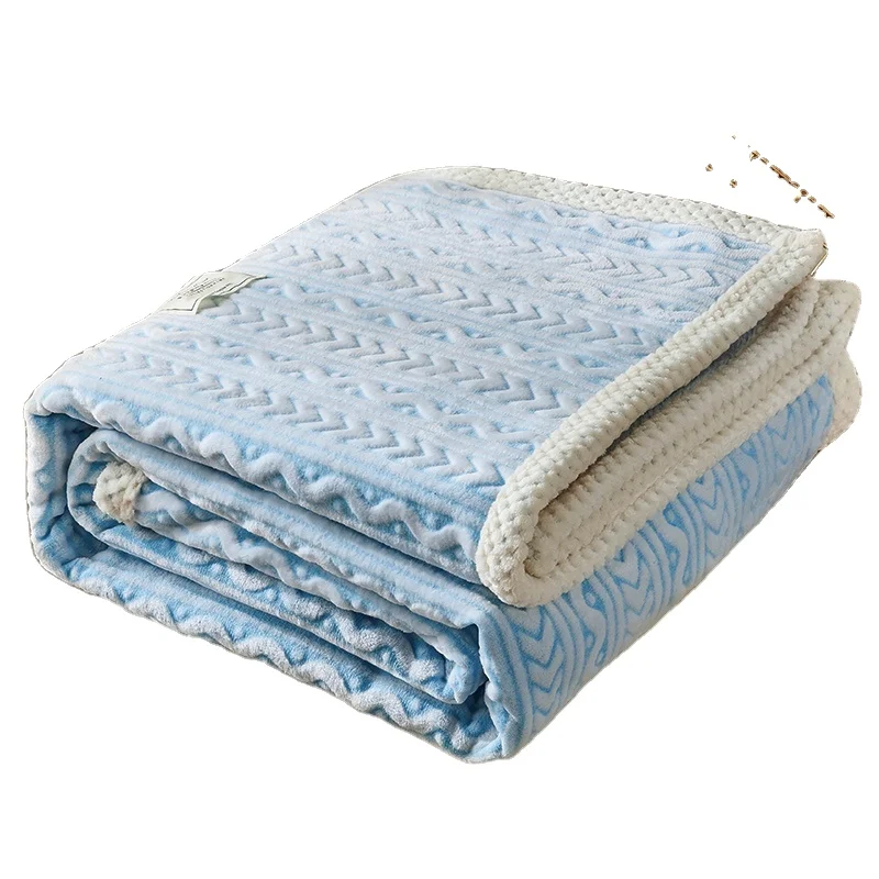 Home Fashions High Quality Hot Selling Fluffy Flannel  Velvet Coral Velvet Blanket Throw Blanket For Winter