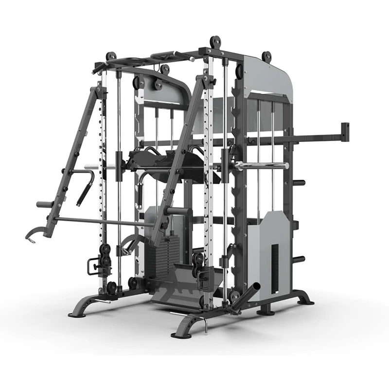 2020 New design commercial Gym Equipment 4 in 1 Multi Functional 3d Smith Machine Cable Crossover Trainer Power Rack