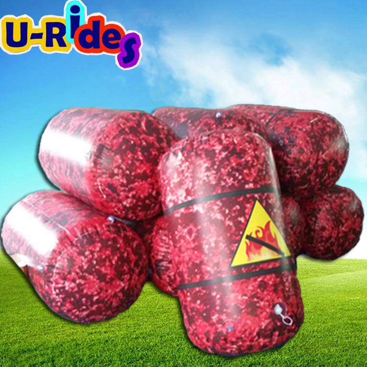 V-shape Green color inflatable tactical Paintball bunker for fun