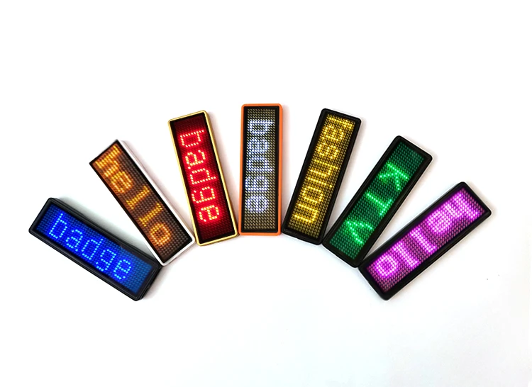 Programmable Rechargeable LED Sign Text Customization LED Flashing Name badge