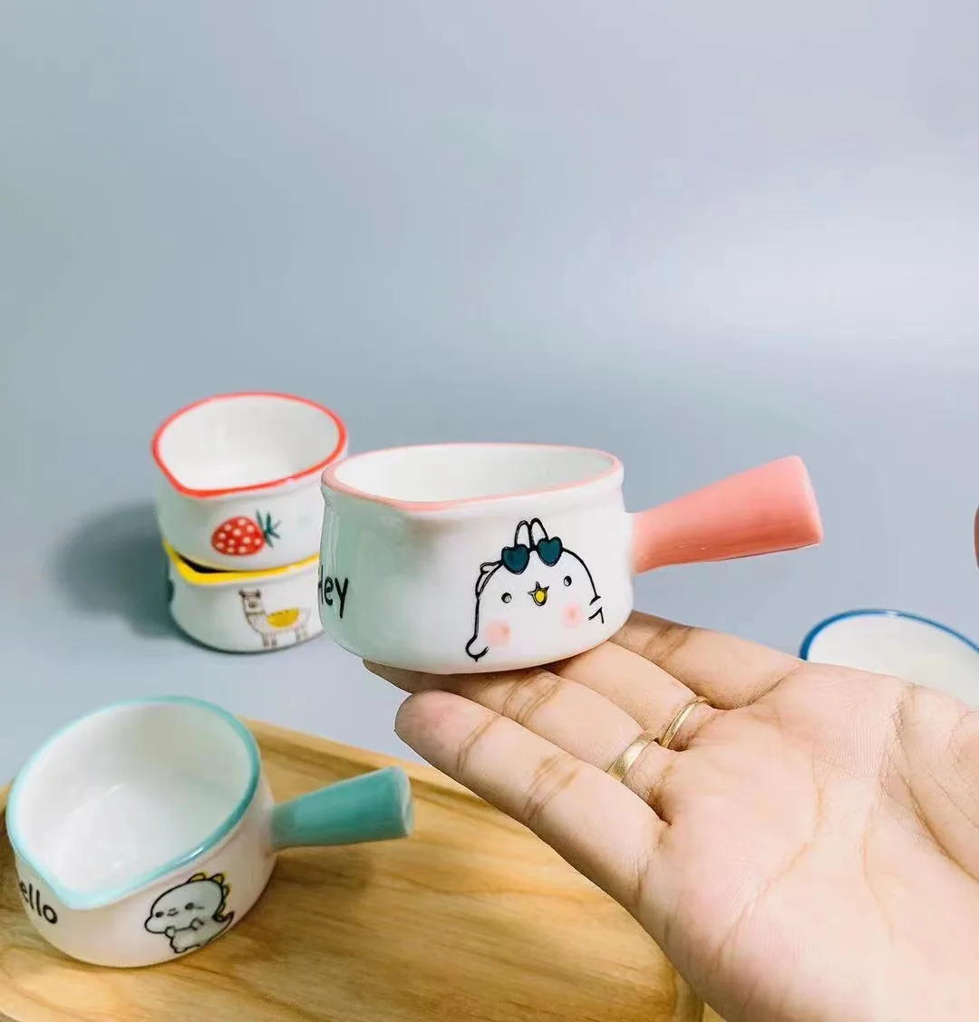 Mini Soup Sauce Bowls Milk Creamer Pitcher Ceramic Creamer Pitcher Small for Coffee Tea Bag Soy Sauce