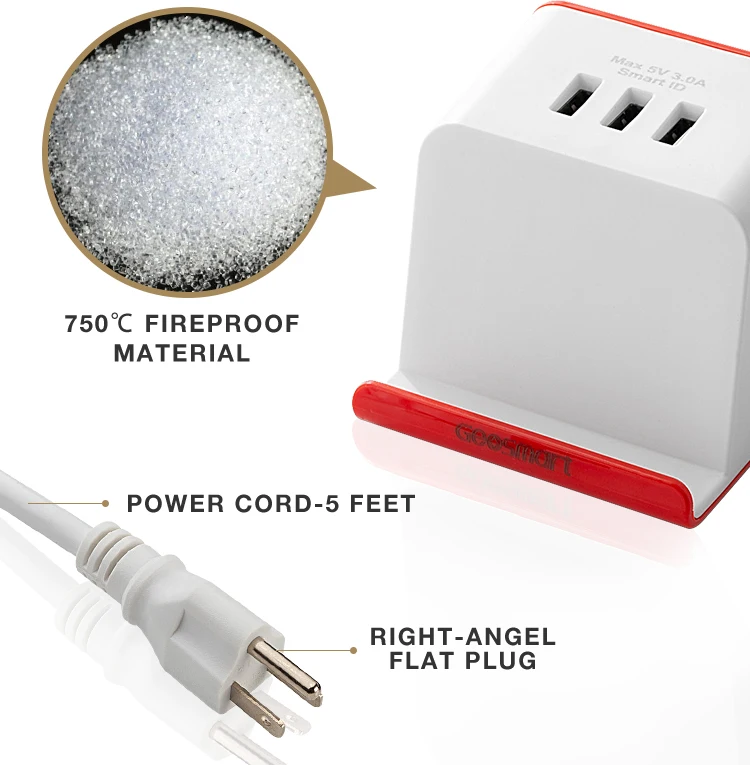 
Small MOQ Usb Port Charger Electrical Multi Outlet Portable Smart Power Strip Plug Cube Socket With Phone Holder 