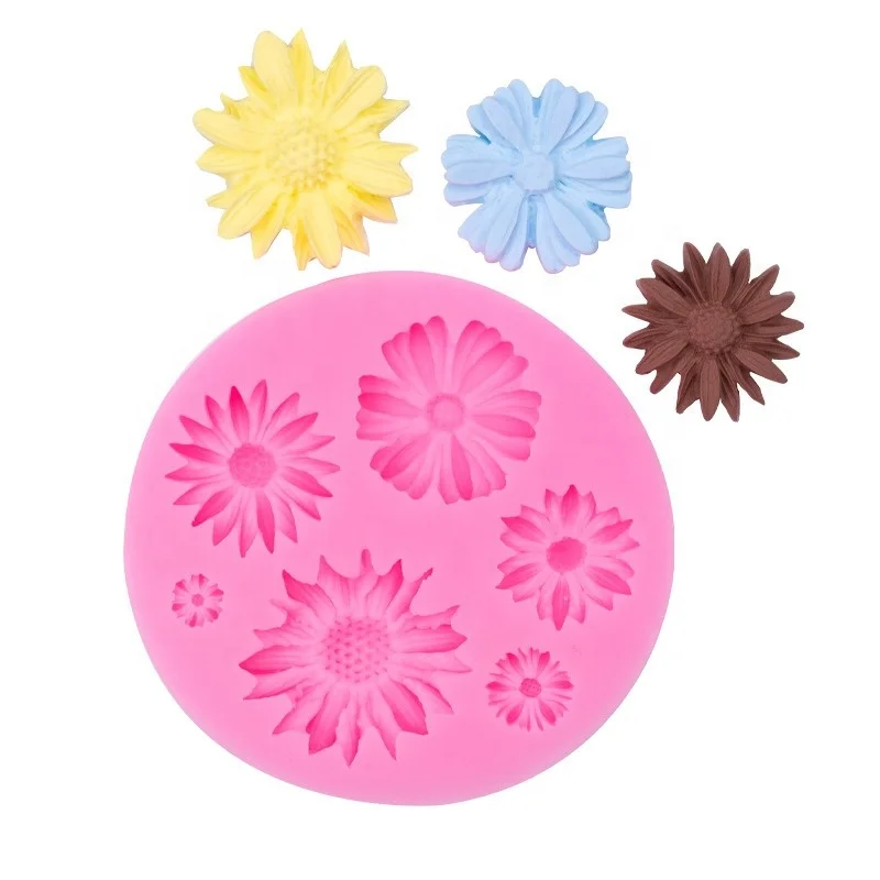 3D Daisy Rose Flower leaves leaf butterfly Fondant Silicon Molds For Baking Cake Decorating Sugarcraft