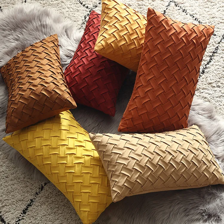 Cushion covers print sofa chair cushion cover handmade deerskin velvet woven pillowcase OEM ODM