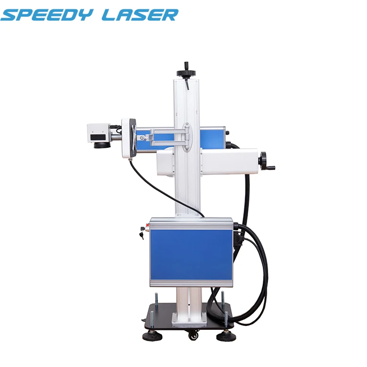 Online Flying Fiber Laser Machine Fast Speed Expired Date Laser Machine for Water Bottle Glass Plastic Bottle Batch Coding