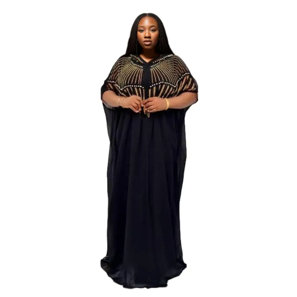 91031-MX34 two-piece beaded chiffon kaftans maxi ladies dress sehe fashion