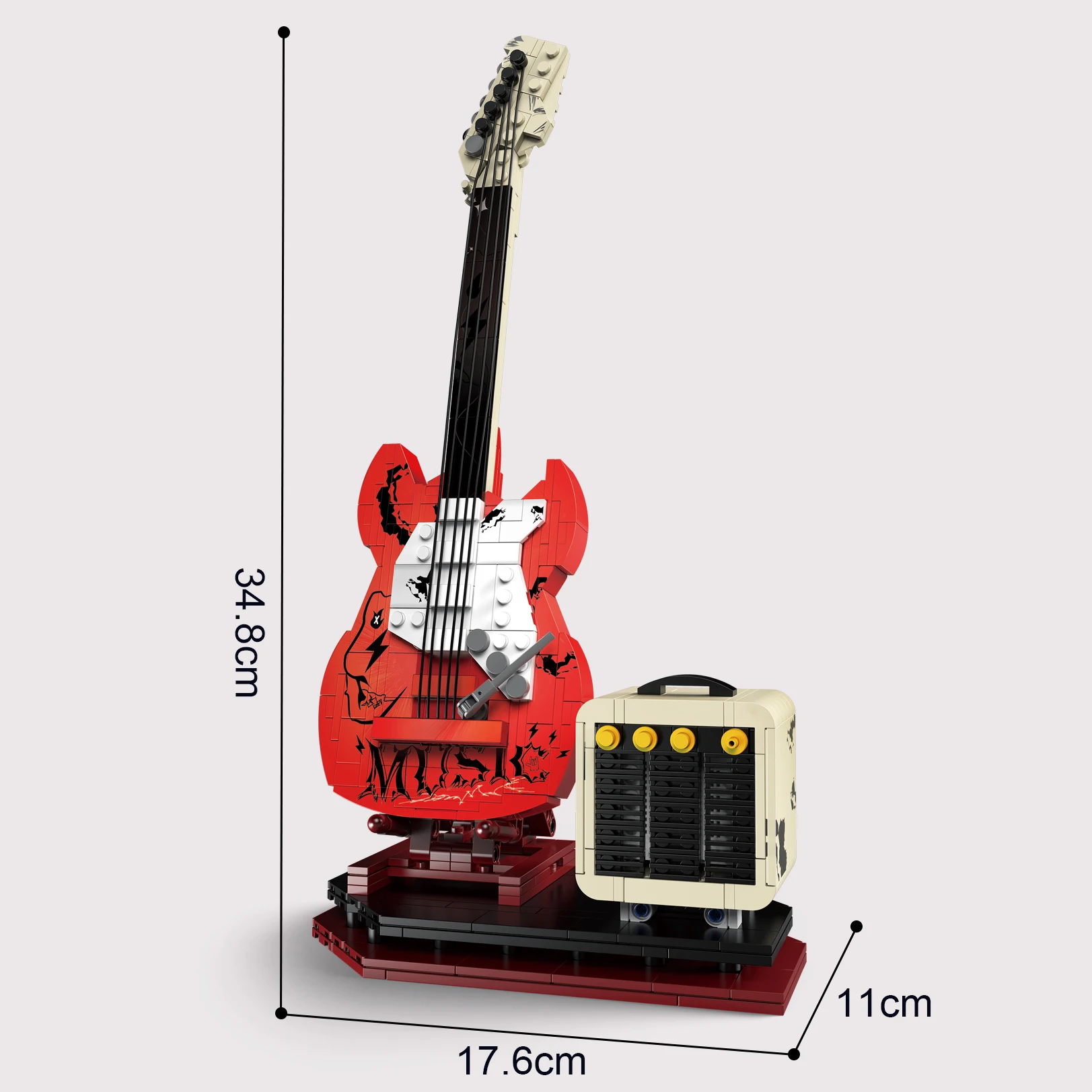 2024 New Arrival Trend Assembly Guitar Model Building Blocks Set MOC DIY Building Brick for Children Toy Creative Gift