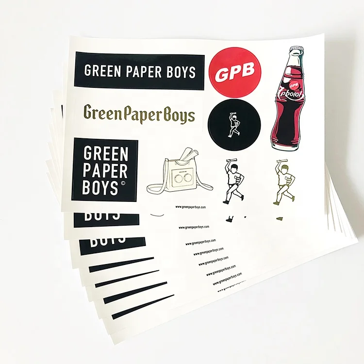 Custom Logo Sticker Sheet Printing Self Adhesive A4 Paper Kiss Cut Sticker Sheet