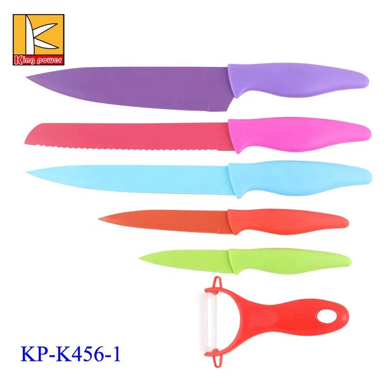 5pcs colorful stainless steel non-stick kitchen knife set 5 color knife set