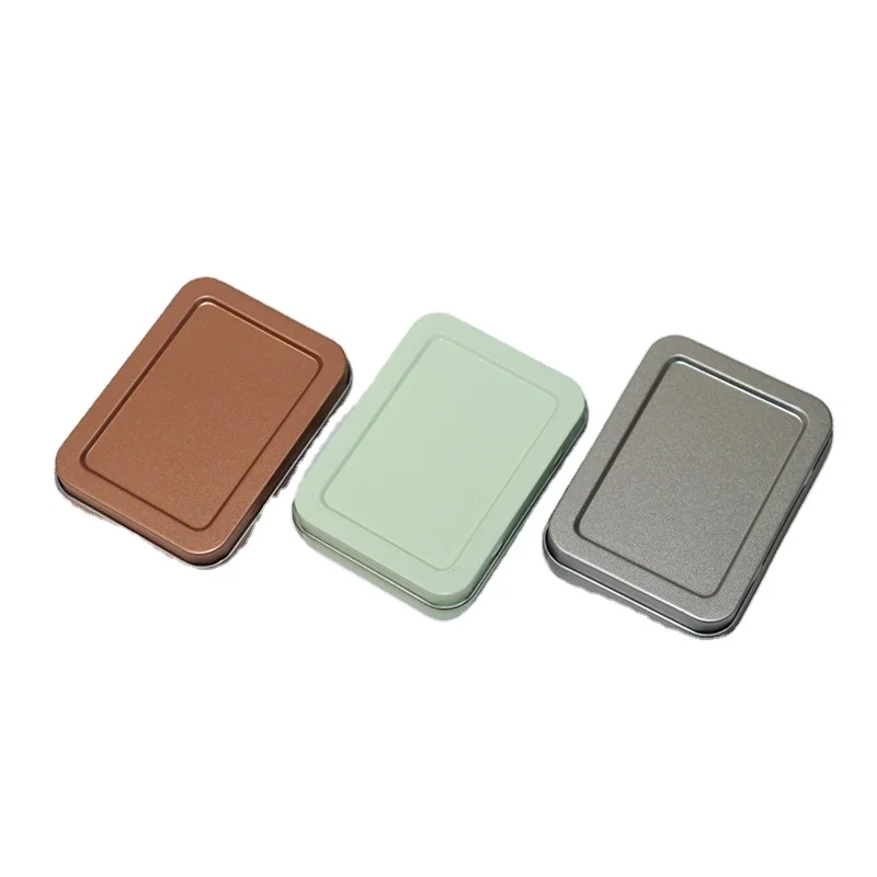 Wholesale Printed Small Rectangle Empty Tin Case Containers Packaging Box Metal