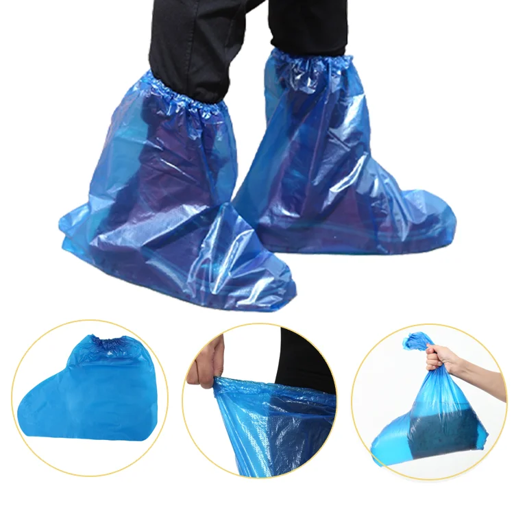 Rainy day Waterproof Plastic Short Tube Pe Boot covers Rubber Bands Raise Livestock Disposable Short Boot Cover For Shoes