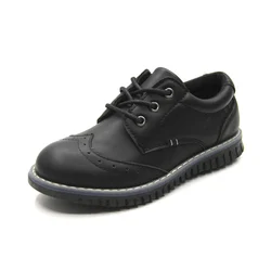 Индивидуальная Детская Классическая обувь, черная кожаная школьная обувь для мальчиков и девочек, школьная обувь