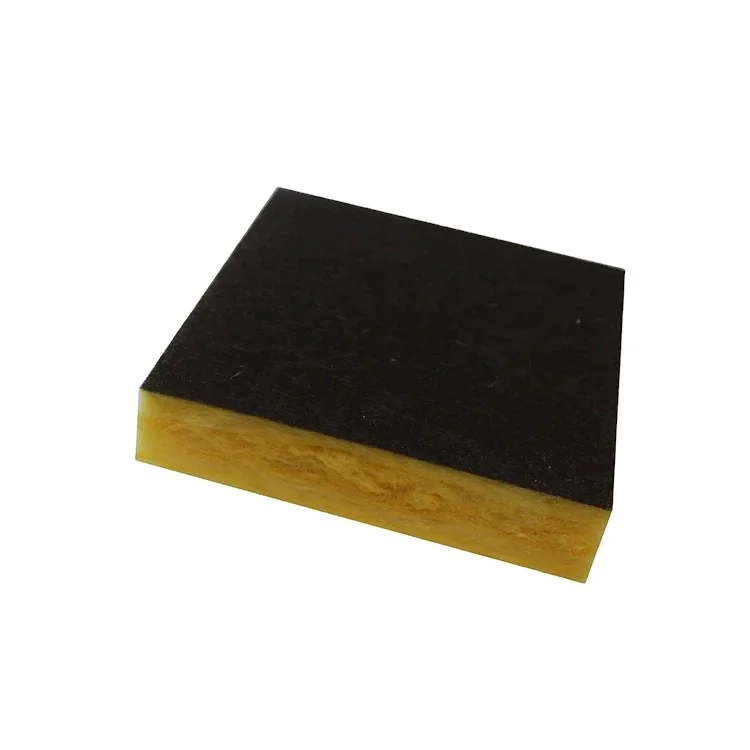 48kg/m3 yellow glasswool 25mm 50mm glass wool air conditioner duct board/HVAC Perforated Duct Board