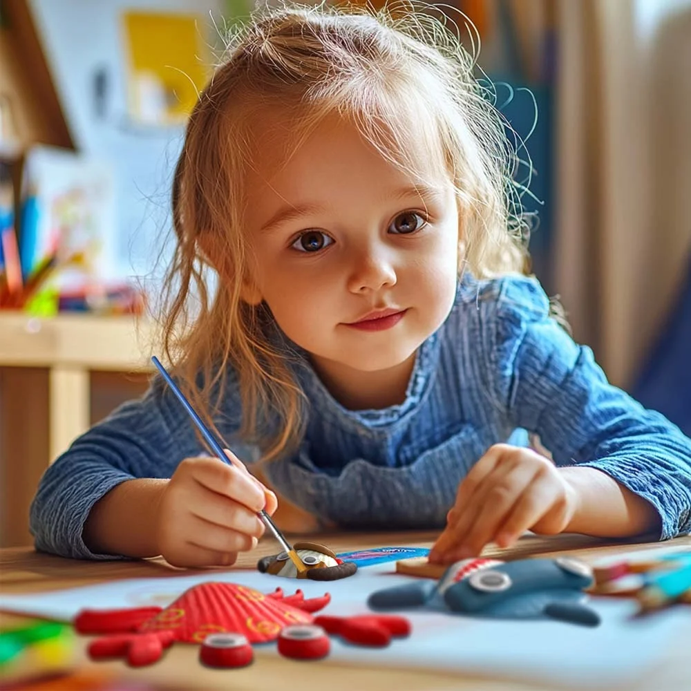 Create Your Own Shells Art and Craft Natural Shell Painting Kit Funny Shells with Clays for Kids