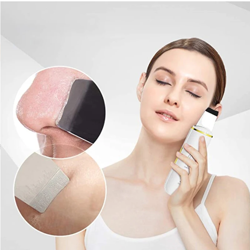 Beauty equipment facial black head ultrasonic face skim sik scrubber spatula blackhead remover pore cleaner