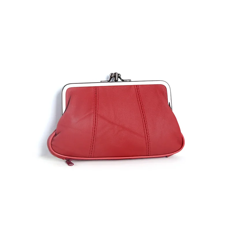 Custom Logo Small Mini PU Leather Souvenir Travel Outdoor Wallet Coin Purse Pouch Holder With Metal Clip Hot Sale