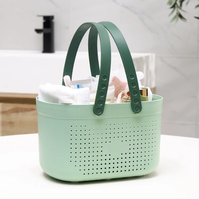 Portable Plastic Bathroom Organizer with Handle Shower Caddy Tote Basket Storage Baskets for Bathrooms